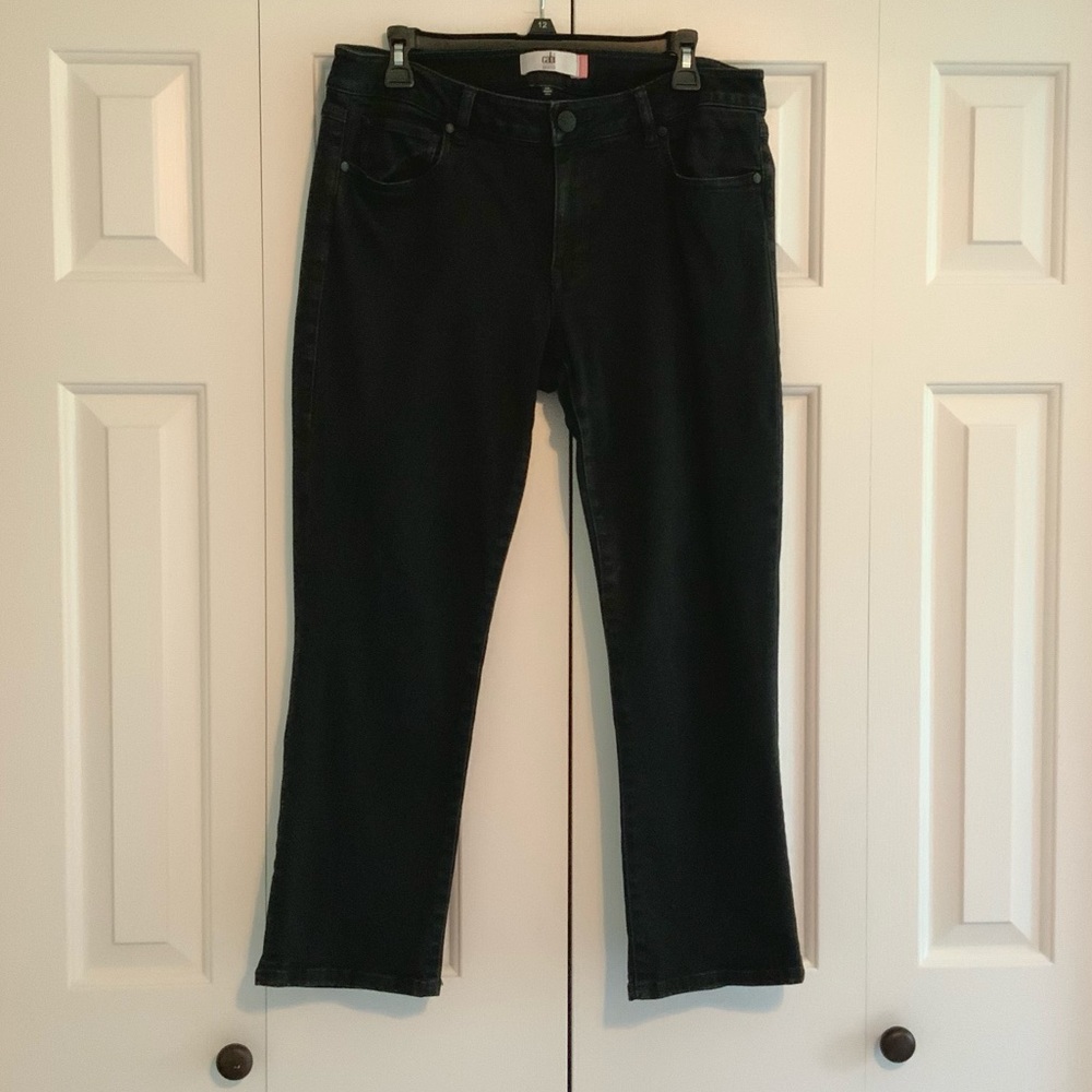 Cabi New Crop Black Mid Rise Ankle Cut Jeans Style# 3189